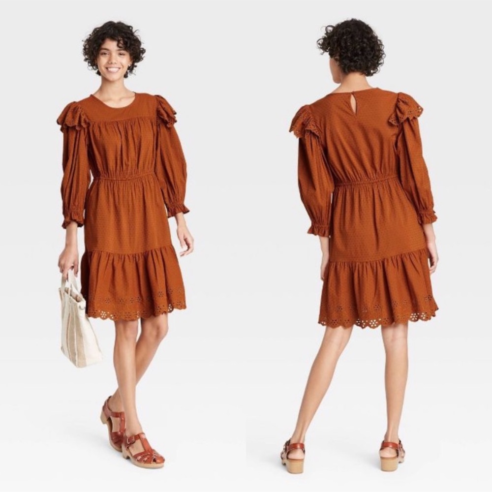Universal Thread - Fall Ruffle Midi Dress - Size L - Picture 6 of 6